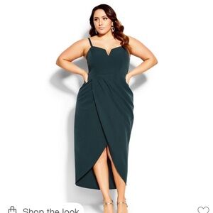City Chic emerald green Strapless Dress